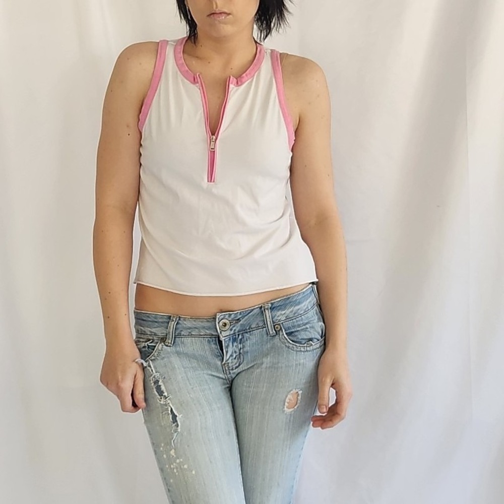 Lauren Ralph Lauren Active‎ White and Pink Tank